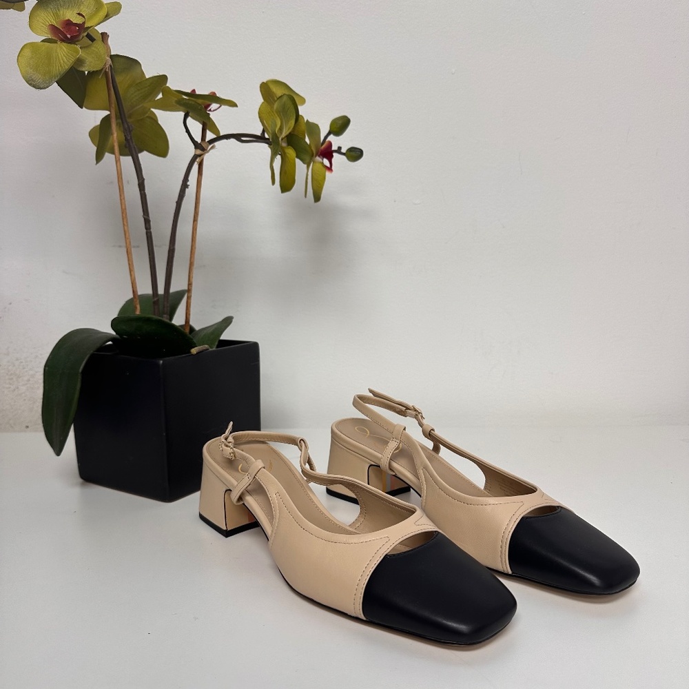 SAM EDELMAN Tarra Leather Slingback Pumps